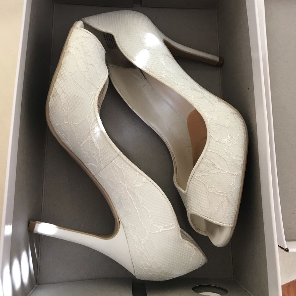 David’s Bridal lace heels